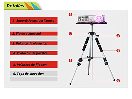 Unicview Mesa para proyector Plegable y portatil de Aluminio con Refuerzo Anti caidas y Plataforma Antideslizante para el proyector, Ajustable Desde 50cm hasta 1,5 Metros, Incluye Bolsa de Transporte - imagen 2