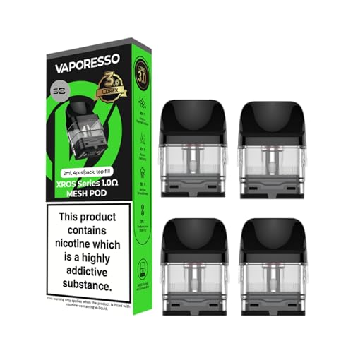 Vaporesso Xros Corex Pods 3.0 [1.0] - 4 Pack - Available in 0.4,0.6,0.8,1.0,1.2Ω - Compatible With Full Vaporesso XROS Vape Kit Range - No Nicotine