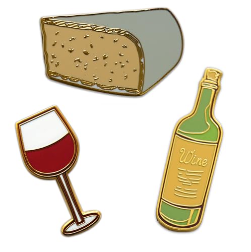 Image of Novel Merk Wine Glass & Barrels - Winery Lapel Pin, Hat Pin & Tie Tack Set - with Clutch Back
