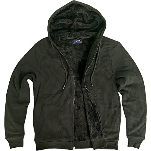 Image of Visitor Men's Heavyweight Sherpa Lined Thermal Hoodie Jacket