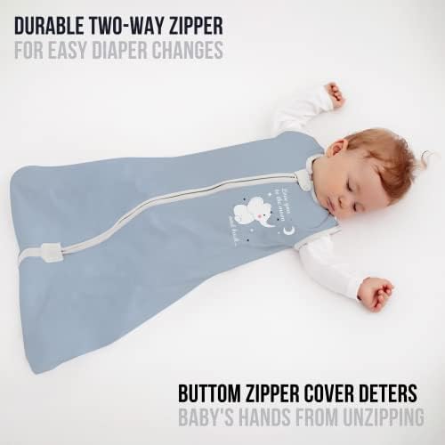Miniatura 5 de Saco de dormir para bebé, 1.0 TOG, manta de algodón orgánico para bebé con cremallera bidireccional, saco de dormir de transición para bebé, saco de