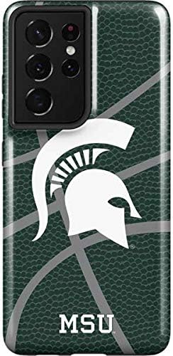 Skinit Pro Phone Case Compatible with Galaxy S21 Ultra 5G - Officially Licensed Michigan State University Green Basketball Design