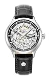 Roamer Competence Skeleton IV, 43 mm Automatik-Skelettuhr, Edelstahlgehäuse, Saphirglas, mechanisches Uhrwerk, bis 50 m wasserdicht, klassisch-Elegante Herrenarmbanduhr
