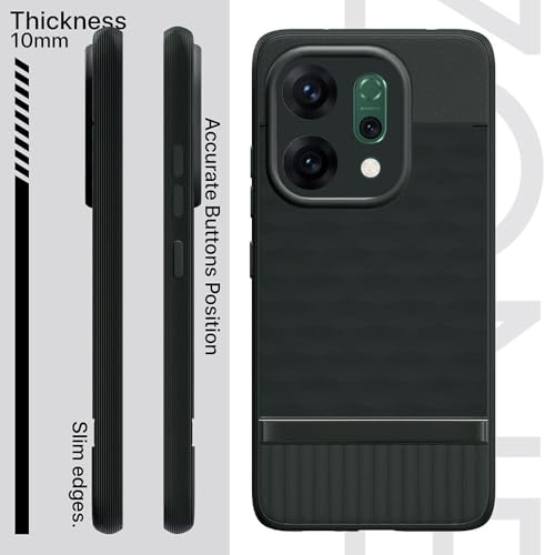 Image of amazon basics Shockproof Case for Oppo Reno14 Pro 5G | Full Camera Protection | TPU Flexible Back Cover for Oppo Reno14 Pro 5G (Military Green)