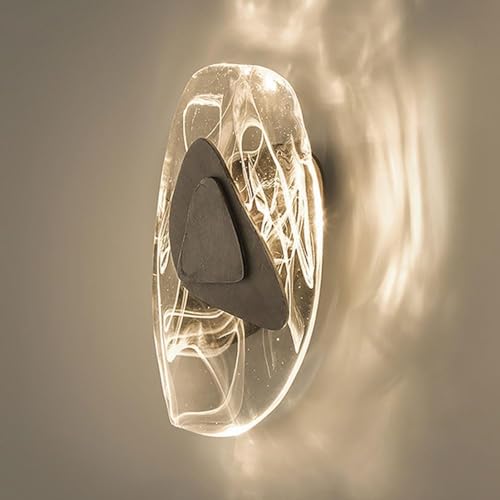 HAvern Aplique de Pared, Aplique de Pared, Aplique de Pared de Cristal, Bonito Farol de Pared de Hierro Forjado de 30 cm, Aplique de Pared con atenuación Negra, lámpara de Pared Interior