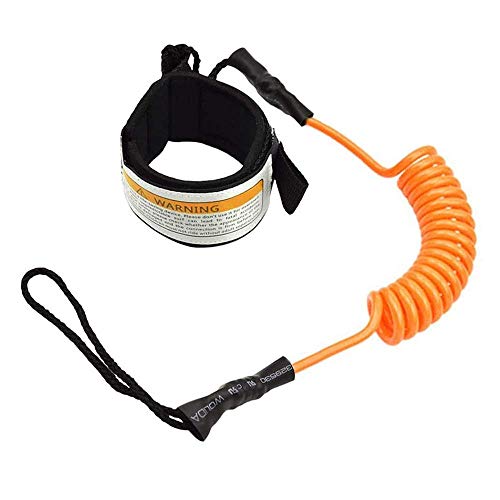 Correa Tabla Surf,Leash de Tabla de Surf,Surf Correa EláStica de TPU,Correa Sup Espiral,FáCil de Cargar,Se Utiliza para Tablas de Surf, Tablas de Remo, Kayaks y Otros Deportes AcuáTicos (Naranja)
