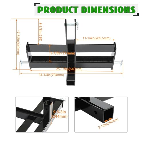 Image of ECOTRIC 3 Point Trailer Receiver with Suitcase Weight Brackets Category 1