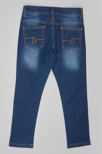 Image of Pantaloons Junior Kids Cotton Stretch Blend Jeans | Slim Fit | Mid Rise Waist | Full Length