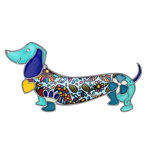 Image of Bonsny Enamel Alloy Sweet Dachshund Dog Brooches Pin Jewelry For Women Girls Novelty Gift Charms