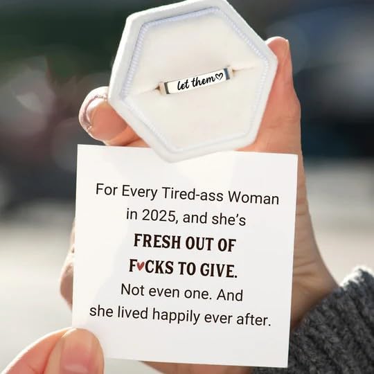 Let Them Zero Fcks Given Mantra Rings for Women, Inspirational Stainless Steel Engraving Stackable Ring Self Worth Motivation Circle Rings, Personality Friendship Gift Jewelry for Women - Image 2