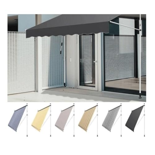 Toldo retráctil manual ajustable de 3m con lona multicolor y protección UV 7