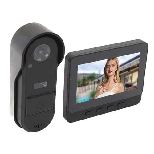 Sonnette vidéo 1080P HD interphone 2 voies vision nocturne 4.3 po