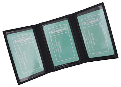 Men's Genuine Soft Leather Multiple ID Windows Slim Trifold Holder3