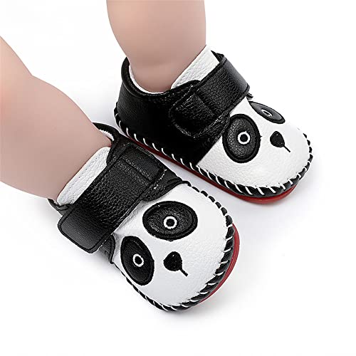 Image of HsdsBebe Baby Boys Girls Pu Leather Hard Bottom Walking Sneakers Toddler Rubber Sole First Walkers Infant Cartoon Slippers Crib Shoes