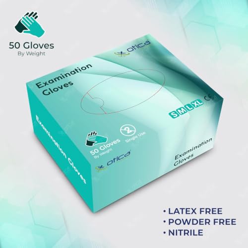 Image of OTICA Mackintosh Waterproof Rubber Bed Sheet (2 Meter) with Nitrile Blue Exam Hand Gloves 50 pcs (Large) - Reusable Bed Protector Mat for Hospital & Home Use, Medical Examination Gloves