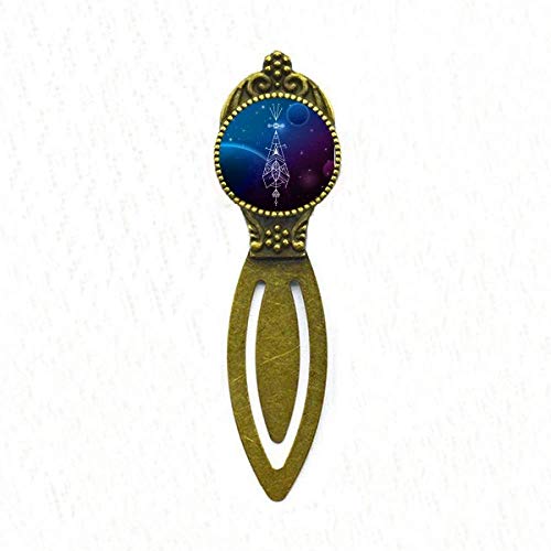 Marque-page totem alien en laiton durable gravé avec motif galaxie vintage