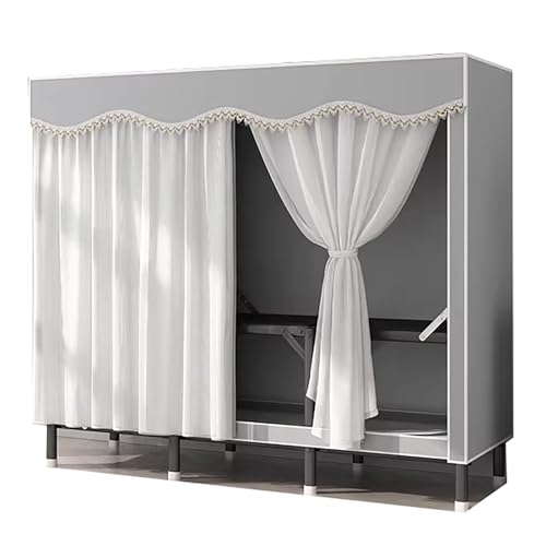 Estante de tela plegable armario portátil de ropa con estructura de metal 2