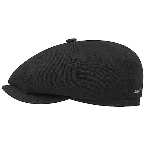 Stetson Hatteras Superior Cotton Flat Cap Men Black 7 5/8