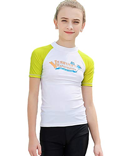 DaobaKIDS Kurzarm Badeshirt für Kinder Schwimmshirt Jungen Mädchen Schwimmen Tauchanzug Sonnenschutz Kleidung Badeanzug Cover