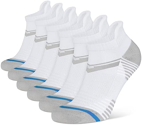 CLOSEMATE Mens Ankle Trainer Socks Sports Cushioned Non Slip 6P