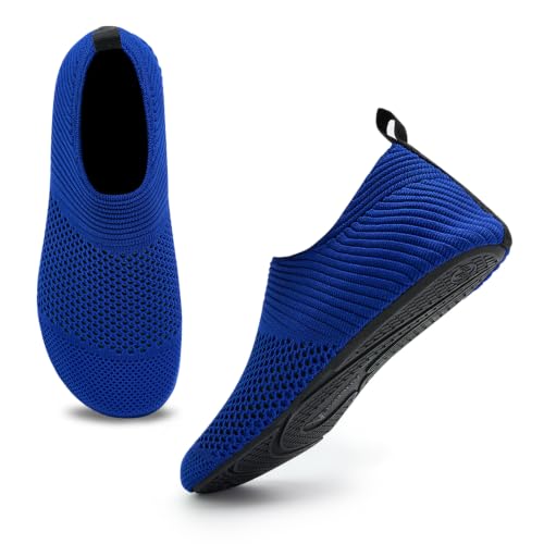 Image of ANLUKE Water Shoes for Women Men Quick-Dry Swim Shoes for Pool & Beach | Breathable knit upper with a flexible barefoot feel; ideal for pool, beach, swim, yoga or slippers.