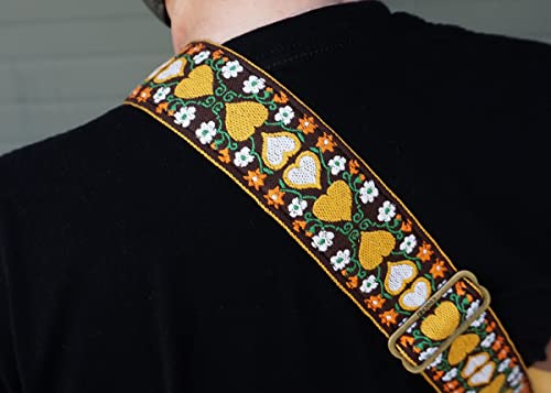 Couch Wonderland Hearts 70'S Vintage Guitar Strap #TOP5