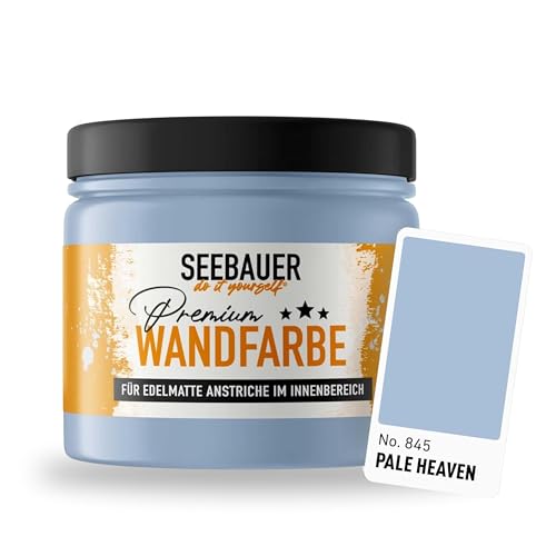 SEEBAUER diy Peinture murale bleu pour intérieur (No. 845 Pale Heaven 300 ml) Tons bleu haute opacité