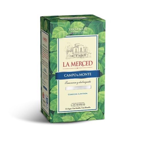 2 Boxes Yerba Mate Tea La Merced - Campo & Monte Premium Argentine Yerba Mate, 100% Natural, Gluten-Free, 6 x 500g / 1.1 lb Per Box