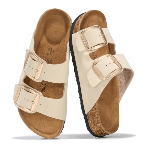 Image of Project Cloud 100% Genuine Leather Footbed Sandals for Women (Santorini)