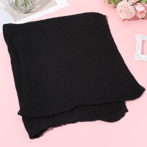 Black Sheer Poncho Shrug Bolero Soild Mesh Cotton Knit Summer Ponchos Shawl Lightweight Cover up Sun Protection Sweaters Pullover Shawls and Wraps Smock for Women Evening Dress Accessories3