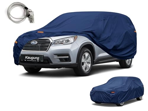 Image of Kaugung Custom Fit SUV Car Cover for Subaru Ascent (2018-2026), Heavy Duty Waterproof All Weather Outdoor Protection, Breathable Full Exterior Cover with Vent, Rain Sun Snow UV Proof