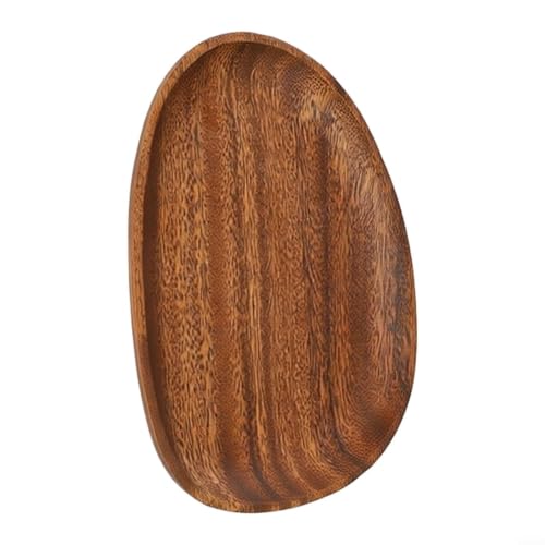 Image of Wooden Serving Tray Oval Walnut Platter for Cheese Charcuterie Coffee Table Decor Kitchen Dining 30x20cm(16x12x2cm)