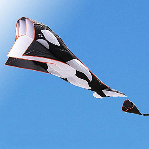 凧 カイト カイト 凧 3D子供大人ジャイアントフレームレスソフトパラフォイルジャイアントホエール、シングルラインベストラージビーチ、120 * 215Cm、収納バッグ付き 祭り 子供の日 用 凧揚げ