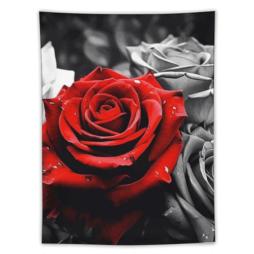 Tenture murale roses noires et rouges pour décoration de chambre et dortoir