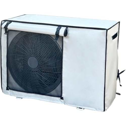 BaoT8YLu Funda para motor de aire acondicionado exterior, lona exterior anti-nieve anti-polvo, cubierta de aire acondicionado con hebilla fija, tejido Oxford, resistente al sol y a la humedad