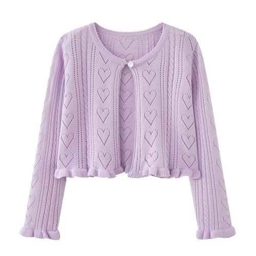 Toddler Kids Girls Cotton Knit Sweater Cardigan Crew Neck Long Sleeve Warm Coat Outerwear