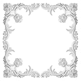 4 Pcs PU Corner Medallions for Wall and Ceiling Decoration, French Style Accent Wall Kit, Easy Install, White (13.4x13.4in)