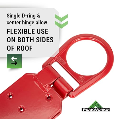 Image of Peakworks Temporary Roof Anchor Bracket - Stainless Steel Safety Roof Top Anchor Bracket for Roofing Work - Industrial, Construction, Roofing Fall Protection - ANSI & OSHA Compliant