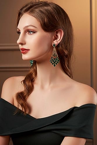 BABEYOND 1920s Flapper Art Deco Gatsby Earrings 20s Flapper Gatsby Accessories Vintage Wedding Dangle Pearl Earrings3