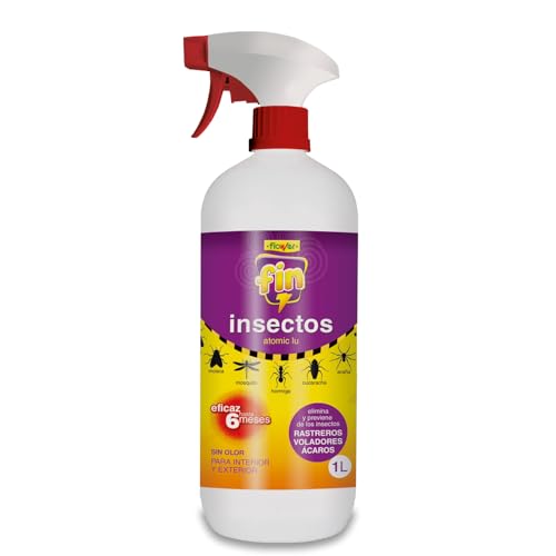 Flower   Insecticida Fin Insectos Listo Uso 1 L | Efecto Barrera | Controla Insectos Rastreros, Voladores y Ácaros | Alta Eficacia de Rápida Acción | Eficaz hasta 6 meses | Interior y Exterior