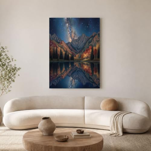 Voie Lactée toile décorative pour salon et chambre paysage de nuit 70x100 cm