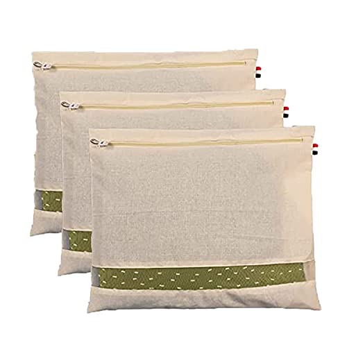 Image of Cotton Saree Bags | Covers for Storage Big size single with Zip Closure for Clothes Bags and Wardrobe Organizer with Transparent mesh window (16 x 14 Inches) (3 bag)
