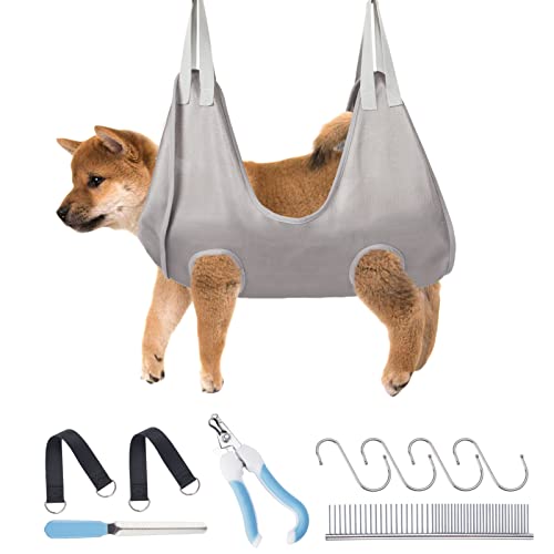 MoriiStory Pet Grooming Hammock for Cats&Dogs，Cat Holder for Grooming, Dog Grooming Helper for Bathing Washing Grooming and Trimming Nail. (S)