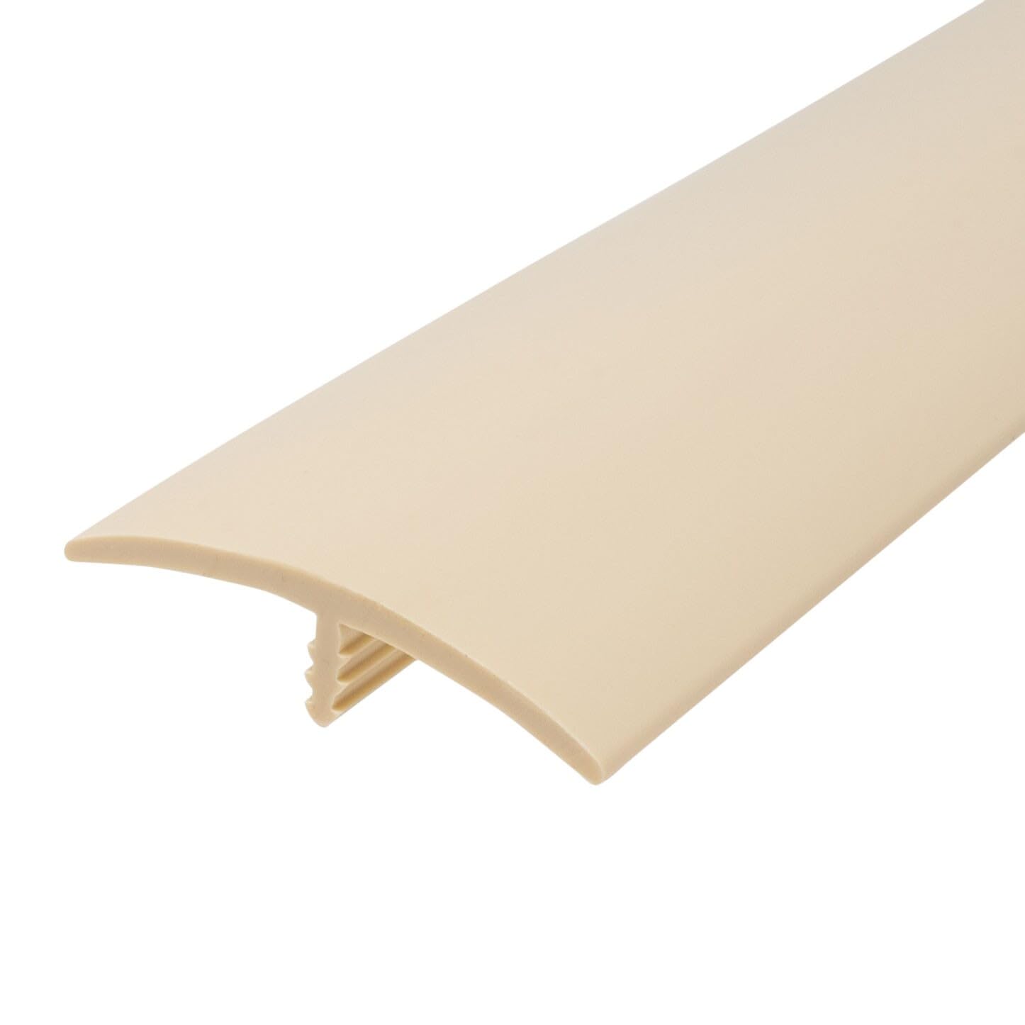 Outwater Plastic T-molding 1-1/2 Inch Beige Flexible Polyethylene Center Barb Tee Moulding 12 Foot Coil