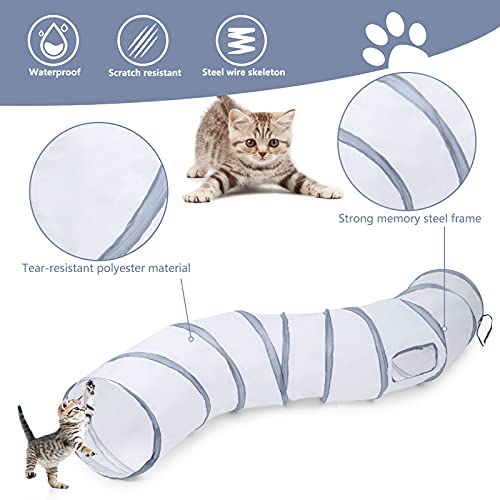 Sheldamy Cat Tunnel, S-2-Way Cat Tunnels For Indoor Cats, Collapsible Cat Play Tunnel, Interactive Toy Maze Cat House With 1 Play Ball For Cats thumb #2