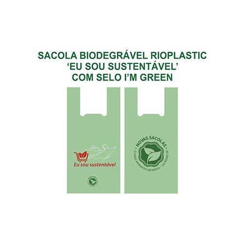 Sacola Biodegradável Verde 38x50cm Rioplastic C/1000 (1pct)