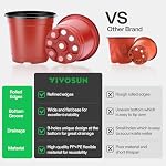 VIVOSUN 100 Pcs 4 Inch Plastic Plant Nursery Pots, Seed Starting Pot, Flower Plant Container for Seedlings, Cuttings, Transplanting