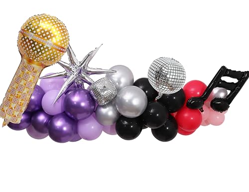 Ballons de concert K-Pop et guirlande d'anniversaire disco argentée