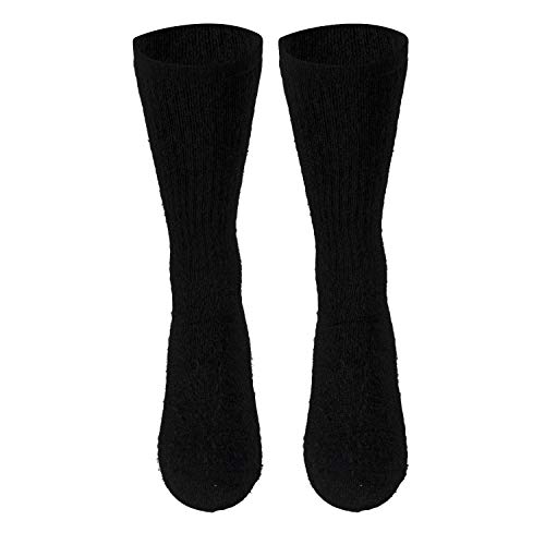 Image of Truform Medical Compression Socks for Men and Women, 8-15 mmHg Crew Length to Mid-Calf, Black, Large (Pack of 2)
