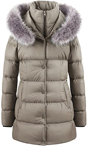 CREATMO US - CREATMO Ladies Casual Long Winter Coat - Warm Thickened Puffy Jacket for Women, Light Khaki, Large - Best Deal on Amazon